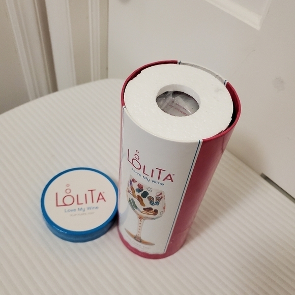 NIB Lolita Love My Wine "Flip Flops Too" 15 oz Wine Glass - Picture 10 of 11